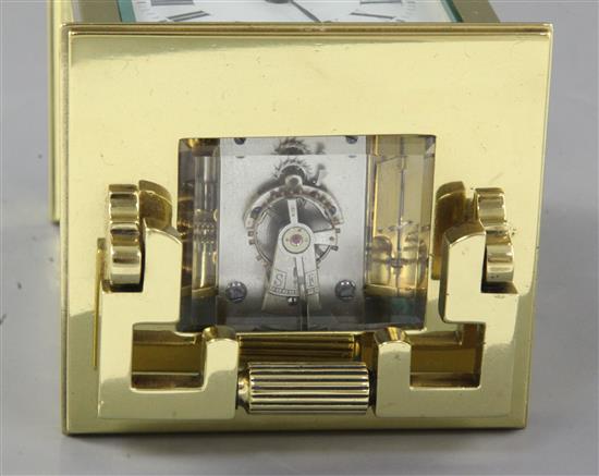 An Edwardian lacquered brass carriage clock, 14.5cm